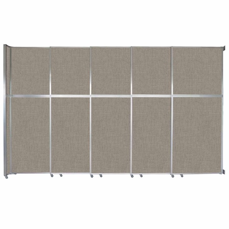 Versare Operable Wall Sliding Room Divider 15'7" x 10'3/4" Warm Pebble Fabric 1070282-1